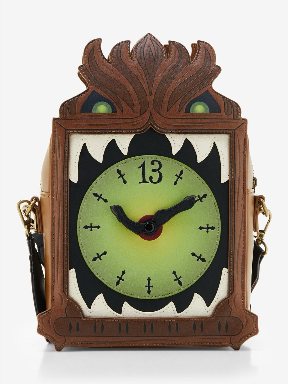 Loungefly Disney Haunted Mansion Clock Crossbody Bag, Glow-in-the-Dark